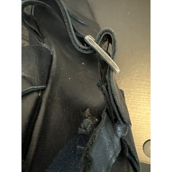 Korks Black Leather Platform Sandals With Ankle Strap & Buckles Size 8 - Picture 5 of 6